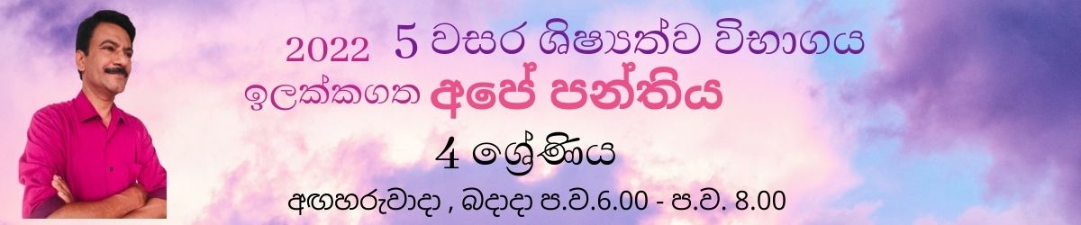 4 වසර 5 ශිෂ්‍යත්ව විභාගය (2022) October