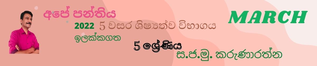 5 වසර ශිෂ්‍යත්ව විභාගය (2022) March - Grade 5 scholarship/Grade 5