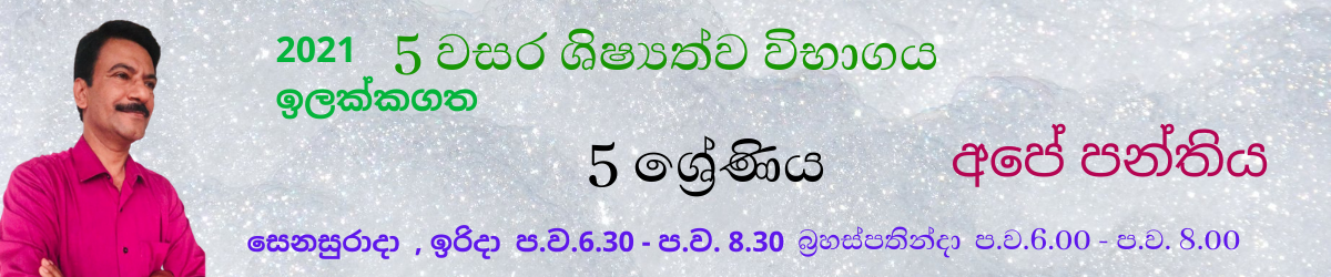 5 වසර ශිෂ්‍යත්ව විභාගය (2021) October